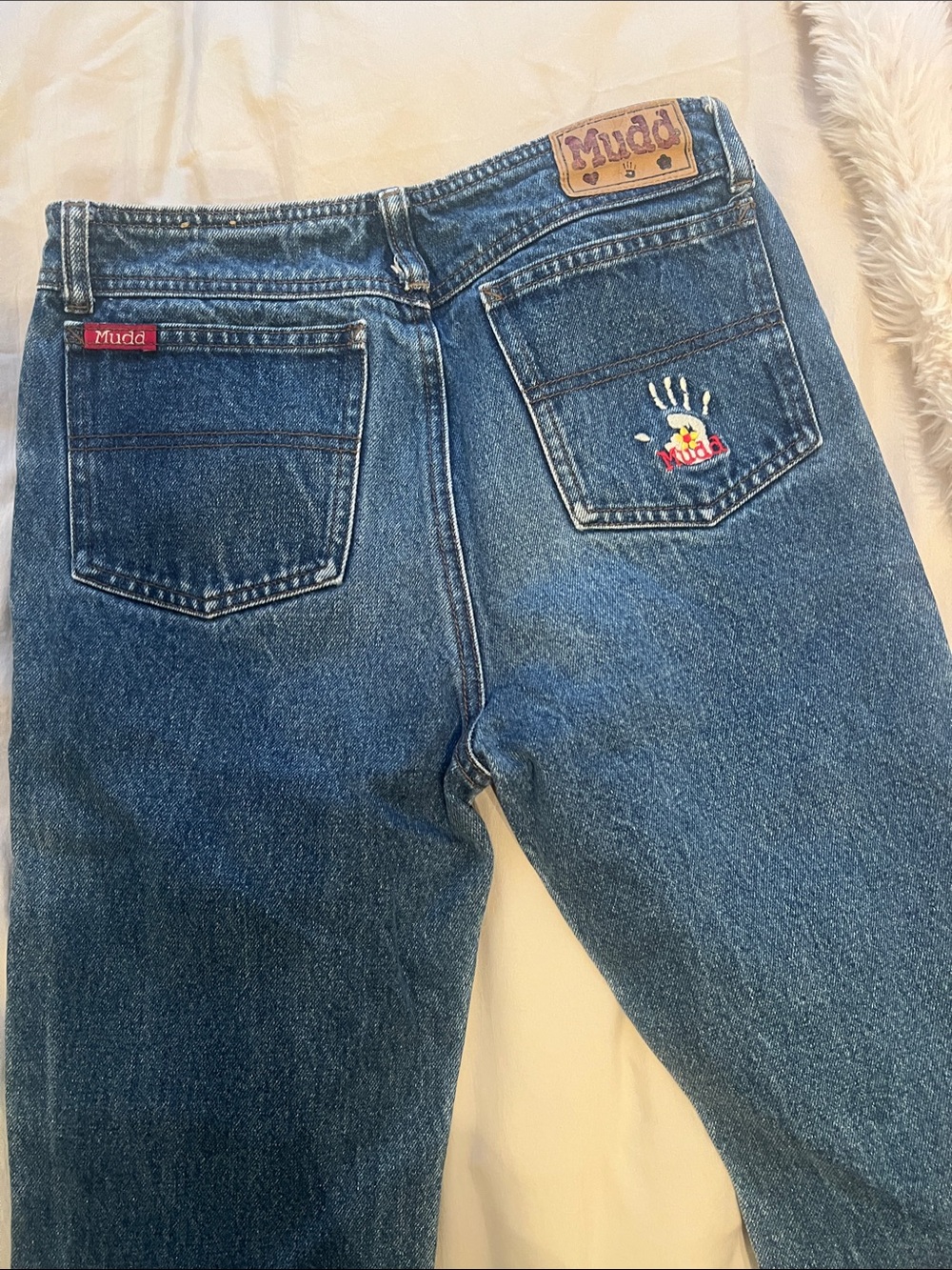 Mudd Dark Blue Denim Jeans with Embroidered Pocket Accent